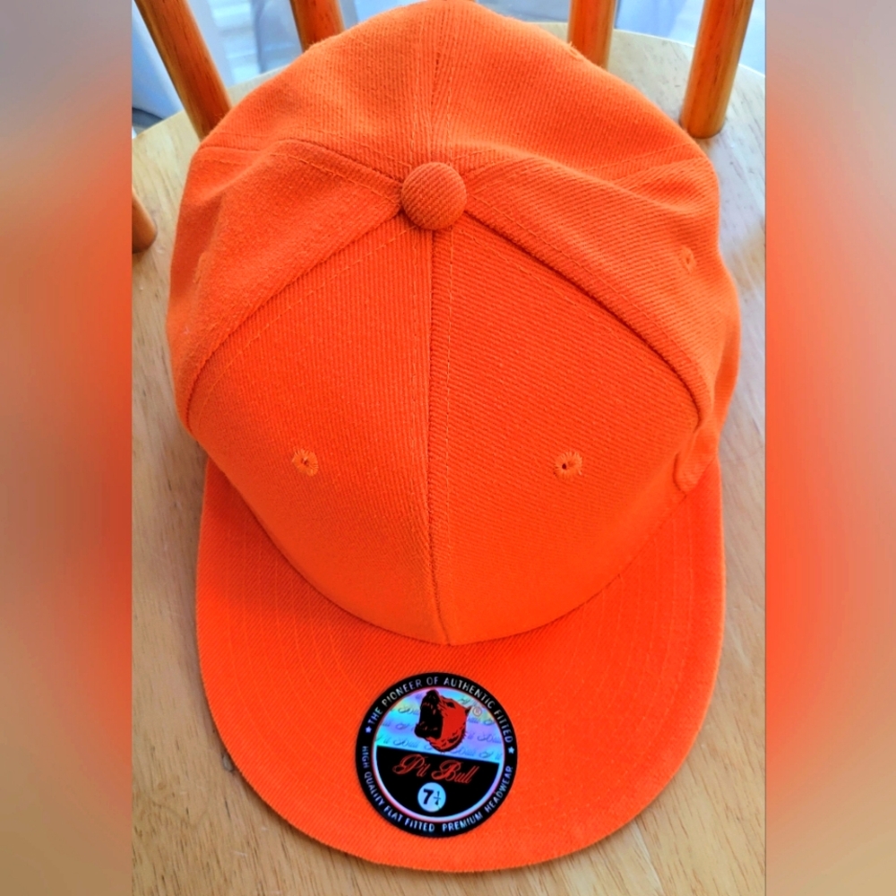 Pitbull baseball hat orange men's size 7 1/4